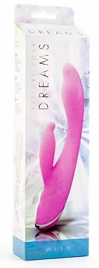 Вибратор с клиторальным стимулятором 7 режимов вибрации, розовый