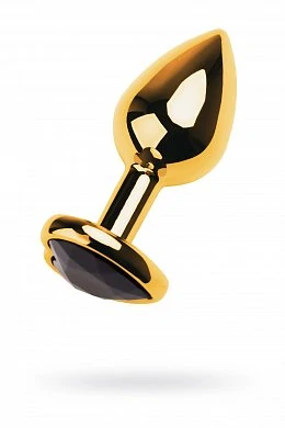 Анальная втулка с кристаллом сердце Large Gold черный 9,5 см — купить в секс-шопе LoveDoctor