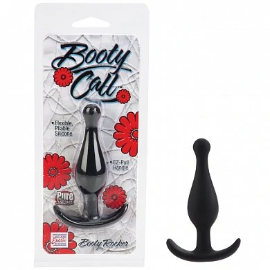 Черный анальный стимулятор небольшого размера из силикона без запаха.