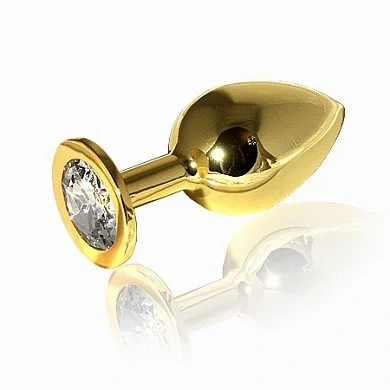 Анальная втулка большого размера. Изготовлен из медицинской стали с позолотой. Длина 13 см, диаметр 