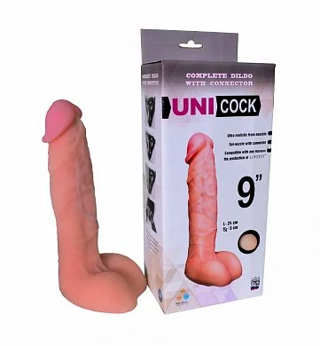 Насадка для страпона Uni Cock 9 телесная 24 см — купить в секс-шопе LoveDoctor