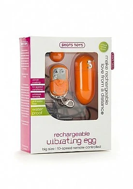 Виброяйцо Rechargeable Vibrating egg оранжевое с пультом ДУ — фото 3