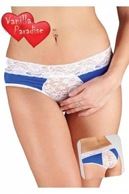 Трусы контактные женские бело-синие кружево р.50 — купить в секс-шопе LoveDoctor