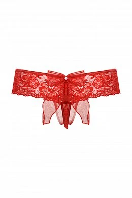 Шортики с бантиком открытые кружевные красные M/L — фото 3