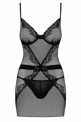 Комбинация и стринги Lustella Obsessive черные S/M — фото 3