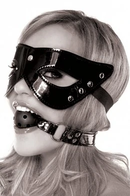 Комплект Masquerade Mask & Ball Gag из маски и кляпа черный — фото 3