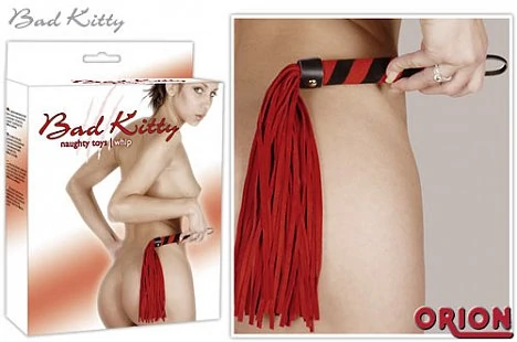 BDSM Плетка Bad Kitty красная — купить в секс-шопе LoveDoctor