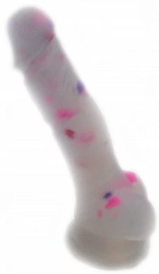 Фаллоимитатор с мошонкой на присоске Dildo цветной 19 см — фото 4
