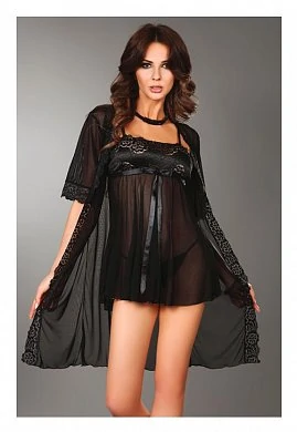 Пеньюар Benigna Livia Corsetti черный S — купить в секс-шопе LoveDoctor