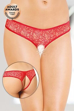 Стринги открытые красные S/M — купить в секс-шопе LoveDoctor