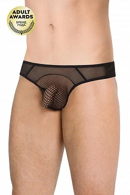 Трусы мужские со вставками из сетки SoftLine черные M/L — купить в секс-шопе LoveDoctor