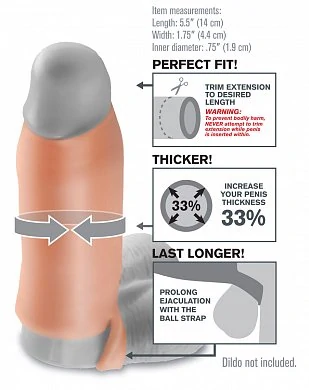 Насадка Fantasy X-tensions Real Feel Enhancer телесная 14 см — фото 3