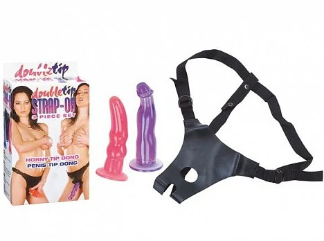 Страпон с двумя насадками Strap-on Penis Dong — купить в секс-шопе LoveDoctor