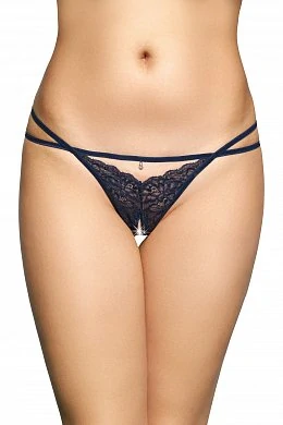 Стринги с украшением SoftLine синие S/M — купить в секс-шопе LoveDoctor