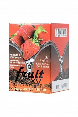 Съедобное масло для массажа Strawberry&Champagne с разогревающим эффектом 40 мл — фото 2