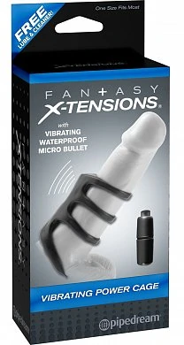 Вибронасадка Fantasy X-tensions Vibrating Power Cage черная — купить в секс-шопе LoveDoctor