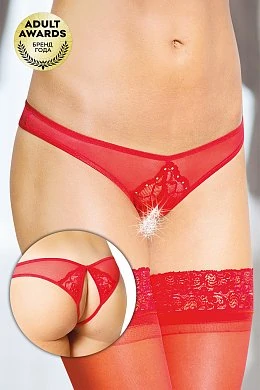 Стринги открытые красные S/M — купить в секс-шопе LoveDoctor