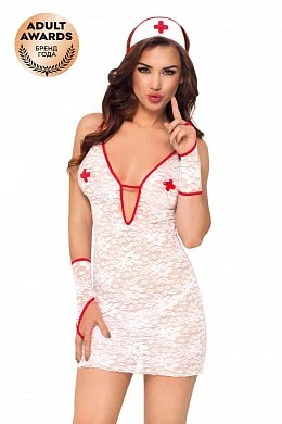 Костюм медсестры 4 предмета белый M/L — купить в секс-шопе LoveDoctor