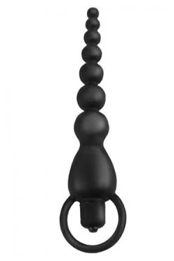 Анальная цепочка Elite Power Beads с вибрацией черная 15,25 см — фото 2