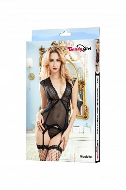 Комплект Candy Girl Nicolette: корсет, трусики, чулки черный OS — фото 6