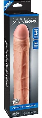 Насадка Fantasy X-tensions Perfect 3'' Extension телесная — купить в секс-шопе LoveDoctor