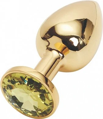 Анальная втулка с кристаллом Small Gold желтый 7 см — купить в секс-шопе LoveDoctor