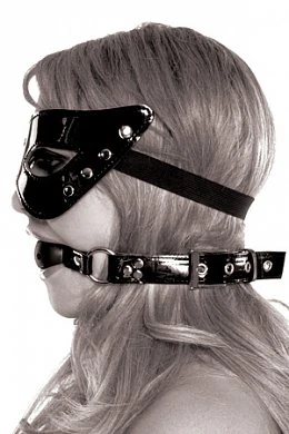 Комплект Masquerade Mask & Ball Gag из маски и кляпа черный — фото 4