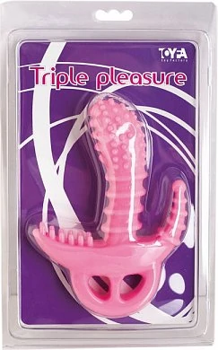 Анально- вагинальный массажер Triple pleasure розовый — фото 3