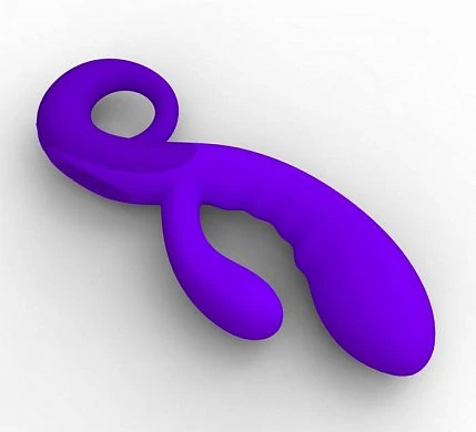 Вибратор с клиторальной стимуляцией, выполненный из силикона.