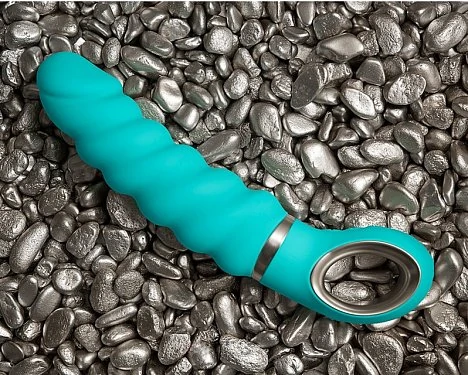 Анатомический витой вибратор Fun Toys Gjack 2 бирюзовый 22 см — фото 6