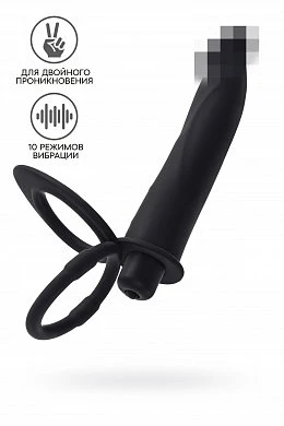 Насадка Black&Red для двойного проникновения чёрная 19 см — купить в секс-шопе LoveDoctor