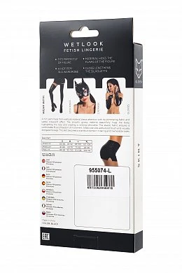 Мини-юбка Glossy Luciana из материала Wetlook черная S — фото 8