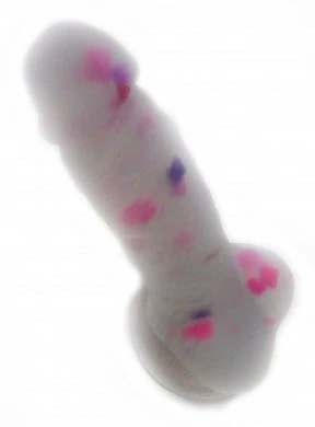 Фаллоимитатор с мошонкой на присоске Dildo цветной 19 см — фото 6