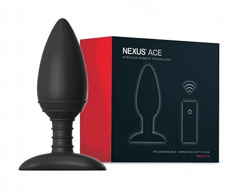 Анальная пробка с вибрацией Nexus Ace Remote Control черная 12 см — купить в секс-шопе LoveDoctor