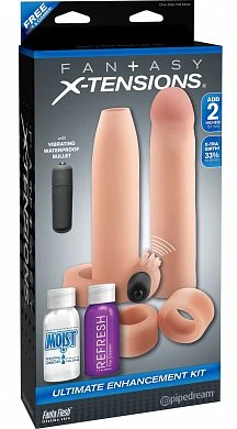 Комплект насадок и колец 4 шт Ultimate Enhancement Kit телесный — купить в секс-шопе LoveDoctor
