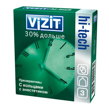 Презервативы Vizit Hi-Tech 30% дольше с кольцами — купить в секс-шопе LoveDoctor