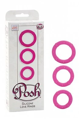 Набор эрекционных колец Posh Silicone Love Rings розовый — купить в секс-шопе LoveDoctor