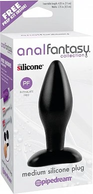 Втулка средняя анальная Medium Silicone Plug черная — купить в секс-шопе LoveDoctor
