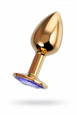 Анальная втулка с кристаллом Small Gold фиолетовы 7 см — купить в секс-шопе LoveDoctor