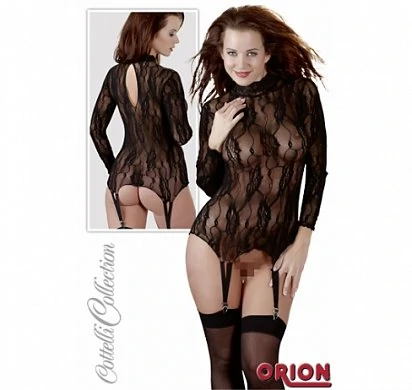 Боди с резинками для чулок S/M черный — купить в секс-шопе LoveDoctor