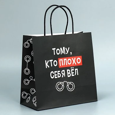 Пакет подарочный Тому кто плохо себя вел 22х22х11 см — купить в секс-шопе LoveDoctor