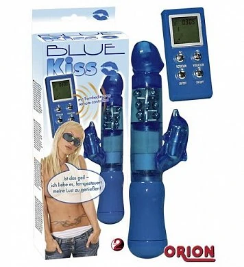 Незабываемое удовольствие с дистанционным управлением! Синий вибратор с шариками для большей стимуля