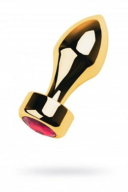 Анальная втулка с кристаллом Gold Butt Plug рубин 9,5 см — купить в секс-шопе LoveDoctor