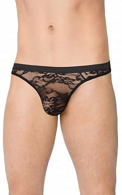 Трусы мужские кружевные SoftLine чёрные XL — фото 2