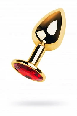 Анальная втулка с кристаллом Small Gold красный 7 см — купить в секс-шопе LoveDoctor