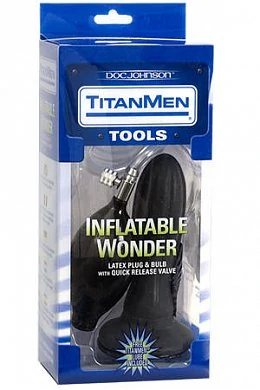 Расширяющаяся анальная пробка с грушей. Оснащенна клапаном быстрого спуска воздуха. 