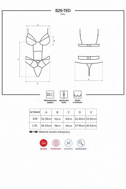 Боди 829-TED-3 Obsessive красное S/M — фото 5