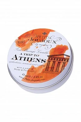 Массажное аромамасло свеча Athens мускус и пачули 33 гр — фото 3