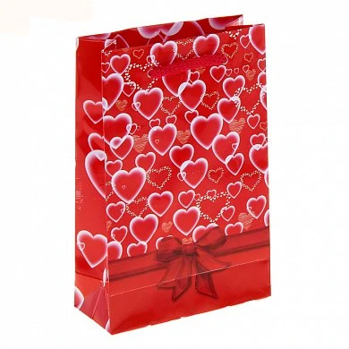 Подарочный пакет 11,5*17,5 см красный Феерия сердец — купить в секс-шопе LoveDoctor