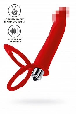 Насадка Black&Red для двойного проникновения красная 19 см — купить в секс-шопе LoveDoctor